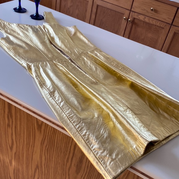 northbeach leather Dresses & Skirts - NorthBeach Leather metallic Gold Dress. 1980s Vintage very clean throughout.